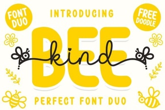 Bee Kind Duo Font: a Creative Typeface Duo
