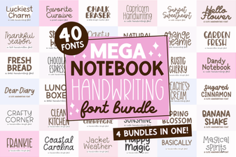 Mega Notebook Font Bundle for Creative Projects